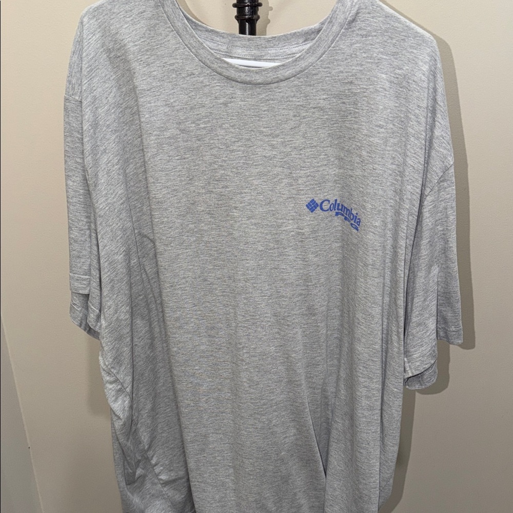 Columbia Light Gray Short-Sleeve Tee with Blue Logo